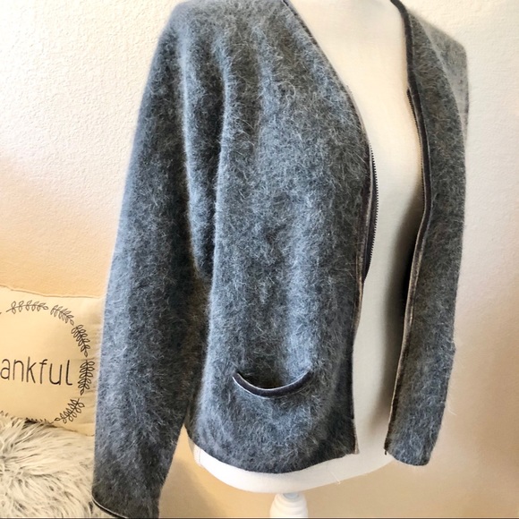 Valerie Stevens lambswool gray fuzzy blazer - Picture 4 of 6